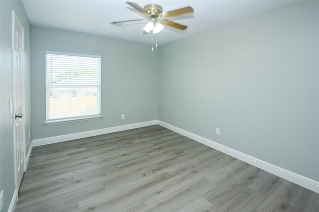15202 Delbarton Dr, Houston, TX 77083 - empty room with baseboards, wood finished floors, and ceiling fan