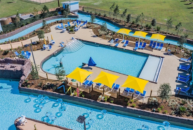 community pool with fence