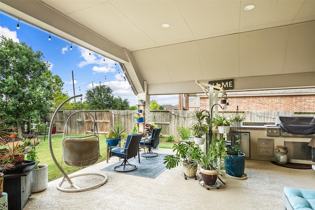 3607 Brook St, Rosharon, TX 77583 - view of patio featuring an outdoor kitchen