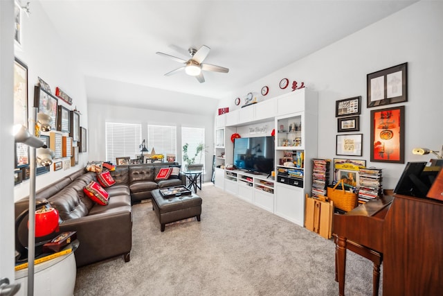 3607 Brook St, Rosharon, TX 77583 - living area featuring ceiling fan and carpet floors