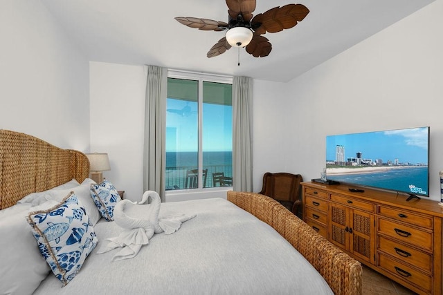 310 Padre Blvd Unit 2305, South Padre Island, TX 78597 - bedroom with a ceiling fan