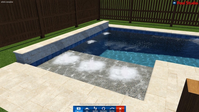 4012 Ruskin St, Houston, TX 77005 - view of swimming pool with a jacuzzi and fence