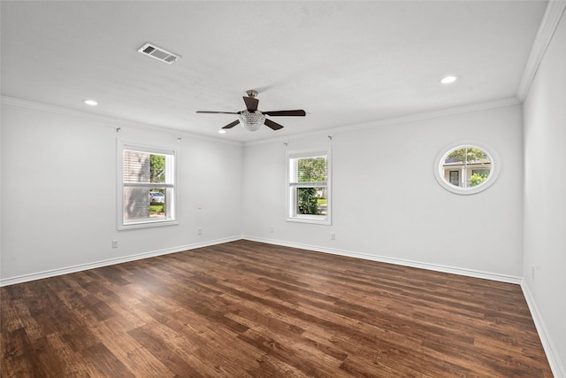 4030 Grennoch Ln, Houston, TX 77025 - spare room with healthy amount of natural light, dark wood-style flooring, a ceiling fan, baseboards, and recessed lighting