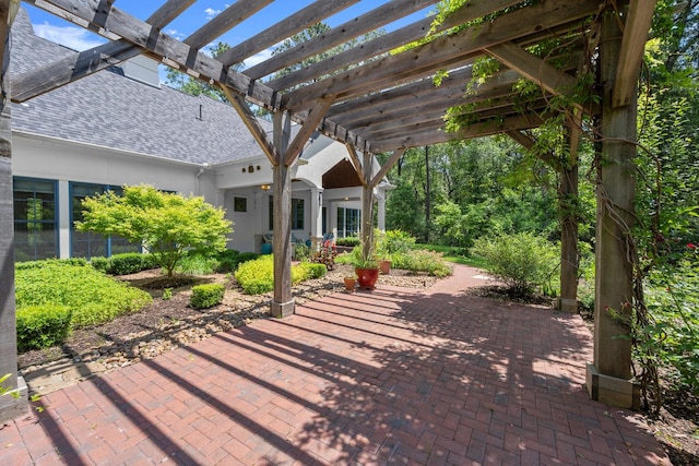 129 Stagecoach Cir, Huntsville, TX 77340 - view of patio with a pergola