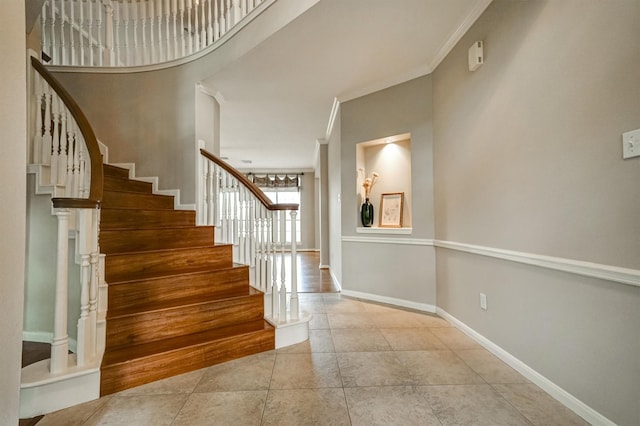 4415 April Meadow Way, Sugar Land, TX 77479 - staircase featuring crown molding and baseboards