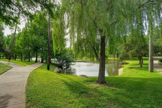 4415 April Meadow Way, Sugar Land, TX 77479 - view of property's community featuring a water view and a lawn