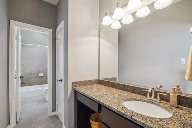 2918 Auburn Path, Sugar Land, TX 77479 - bathroom featuring vanity, tile patterned flooring, toilet, and shower / bathtub combination