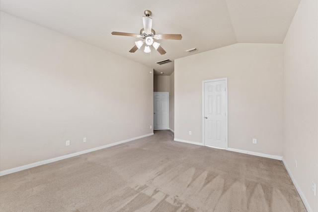 7303 Enchanted Rock Ln, Missouri City, TX 77459 - unfurnished bedroom with carpet, vaulted ceiling, baseboards, and a ceiling fan