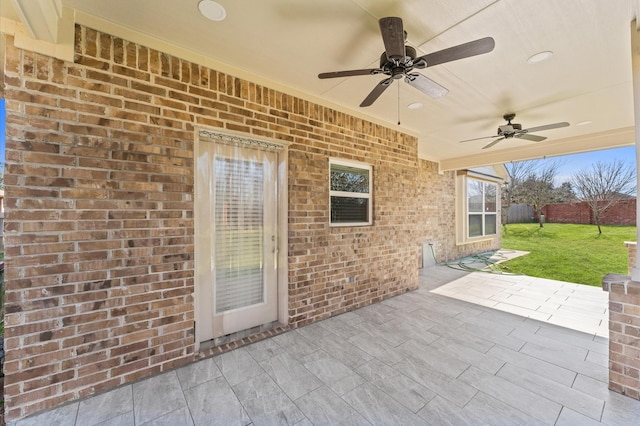 7303 Enchanted Rock Ln, Missouri City, TX 77459 - view of patio with a ceiling fan