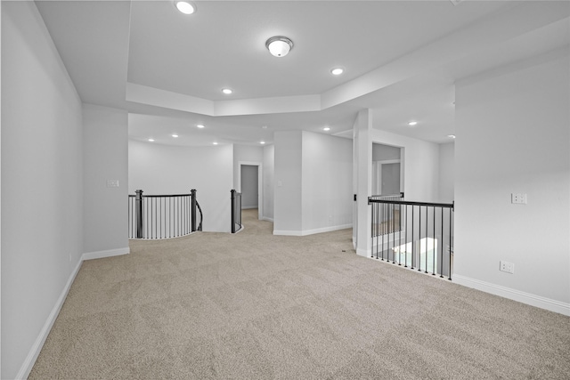 4325 Victoria Pine Dr, Spring, TX 77386 - unfurnished room with recessed lighting, light carpet, baseboards, and a raised ceiling