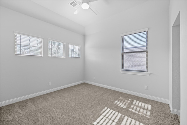 4325 Victoria Pine Dr, Spring, TX 77386 - spare room featuring carpet floors, a ceiling fan, and baseboards