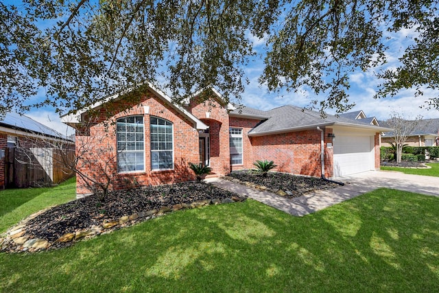 15122 Heron Meadow Ln, Cypress, TX 77429 - view of front of property with brick siding, driveway, a garage, and roof with shingles