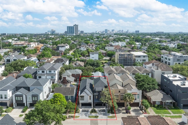 1209 W Bell St, Houston, TX 77019 - aerial view of residential area featuring property boundaries highlighted