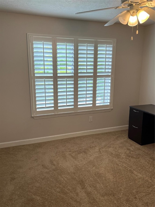 4326 Holly Terrace Ct, Pasadena, TX 77505 - unfurnished office with carpet flooring, ceiling fan, plenty of natural light, and baseboards