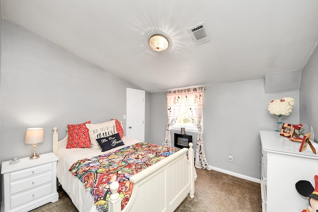 1576 Belle Terre Rd, Huffman, TX 77336 - bedroom featuring dark colored carpet, lofted ceiling, and baseboards