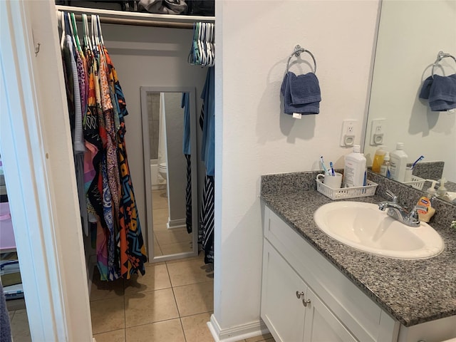 16520 Jasmine Marie Pl, Conroe, TX 77306 - full bath with tile patterned flooring, vanity, and a shower with curtain