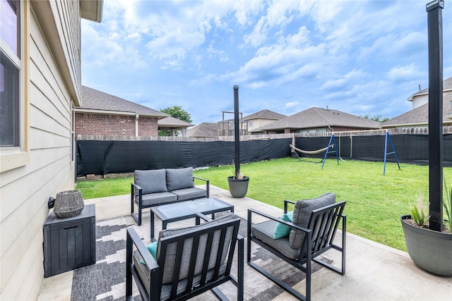 8926 Rollick Dr, Tomball, TX 77375 - view of patio / terrace with outdoor lounge area
