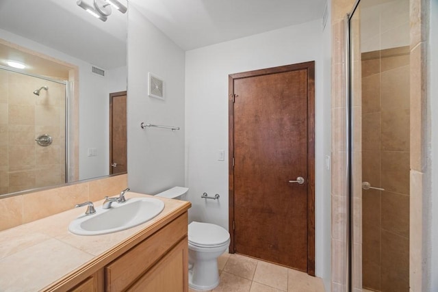 3030 Post Oak Blvd Unit 615, Houston, TX 77056 - full bathroom with vanity, a shower stall, and tile patterned floors