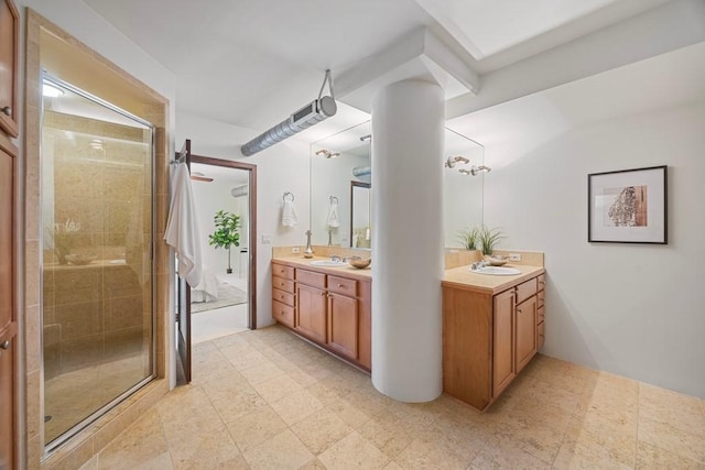3030 Post Oak Blvd Unit 615, Houston, TX 77056 - full bath with vanity and a stall shower