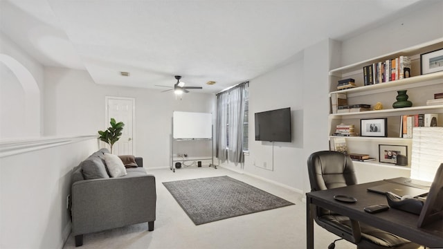 9618 Mystic Crossing Ct, Houston, TX 77065 - office area with ceiling fan and carpet