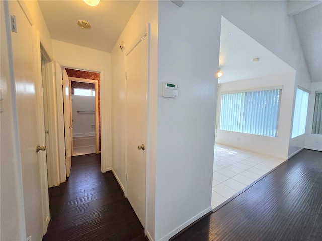 2922 Whetrock Ln, Sugar Land, TX 77479 - hall featuring dark wood-style floors and baseboards