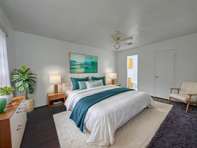 2922 Whetrock Ln, Sugar Land, TX 77479 - bedroom featuring ensuite bath and ceiling fan