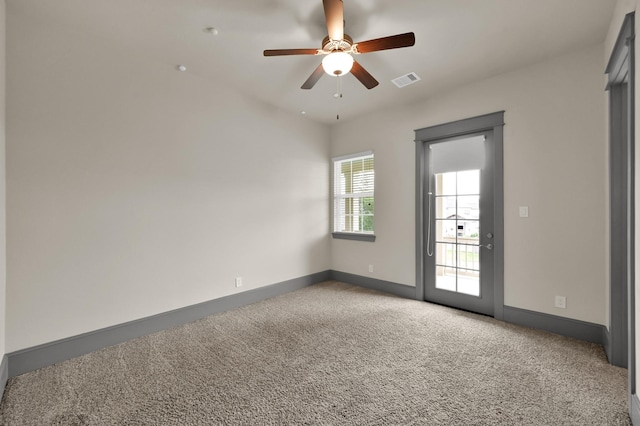 2331 Bottlebrush Ln, Conroe, TX 77384 - carpeted empty room with baseboards and ceiling fan