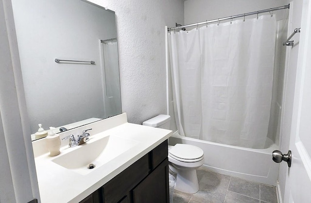 16342 Rockdale Landing Dr, Hockley, TX 77447 - full bathroom featuring toilet, shower / bathtub combination with curtain, vanity, and a textured wall