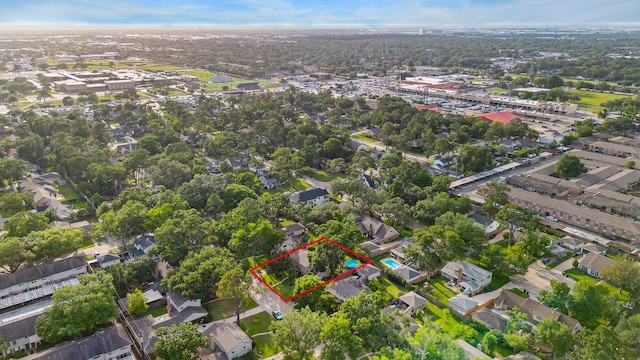10014 Moorberry Ln, Houston, TX 77080 - aerial view of property's location with property parcel outlined