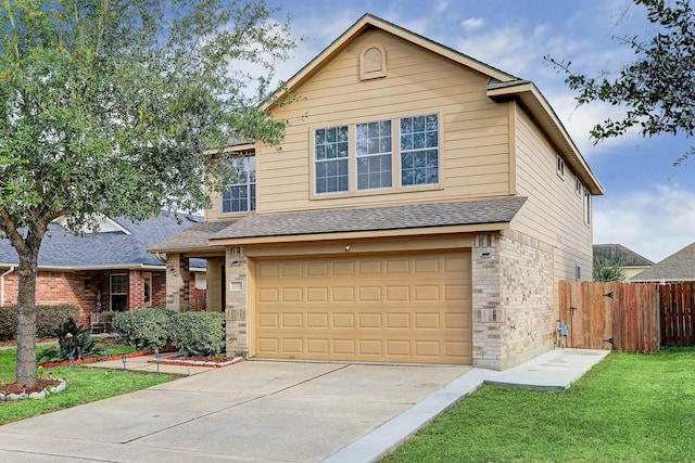 10911 Crosby Field Ln, Houston, TX 77034 - traditional-style home with a garage, driveway, brick siding, and a shingled roof