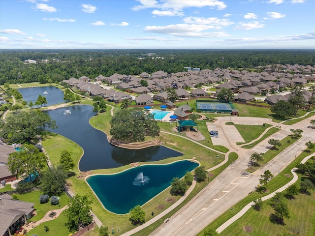 22603 Blanefield Ct, Tomball, TX 77375 - aerial view of property and surrounding area featuring nearby suburban area and a nearby body of water