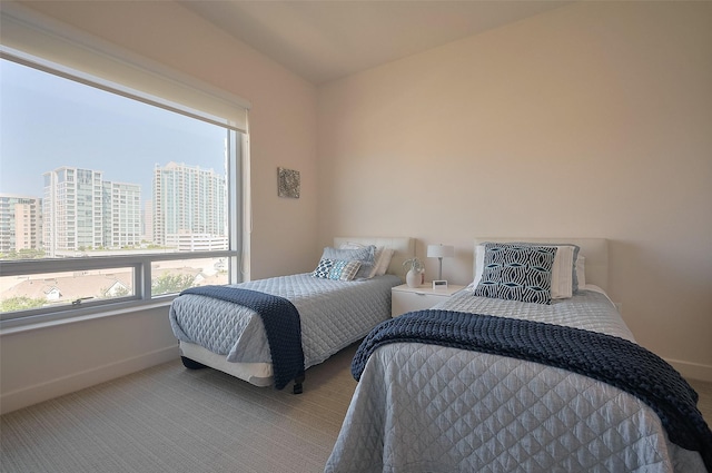 2207 Bancroft St Unit 604, Houston, TX 77027 - bedroom featuring baseboards, a view of city, and carpet