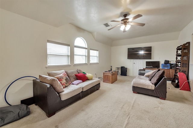 13111 Porter Meadow Ln, Houston, TX 77014 - living room featuring carpet and a ceiling fan