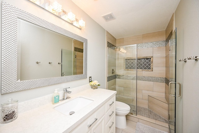 13907 Pawnee Trails Dr, Cypress, TX 77429 - bathroom with a shower stall, toilet, and vanity