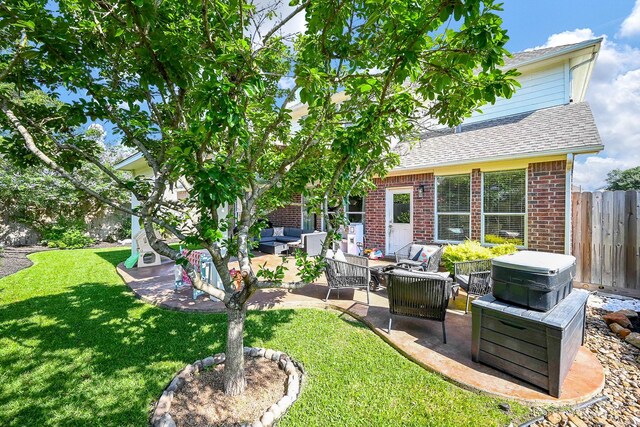 13907 Pawnee Trails Dr, Cypress, TX 77429 - view of yard featuring outdoor lounge area and a patio area