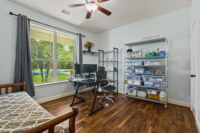 6123 Cypress Way Dr, Magnolia, TX 77354 - bedroom with a desk, baseboards, wood finished floors, and multiple windows