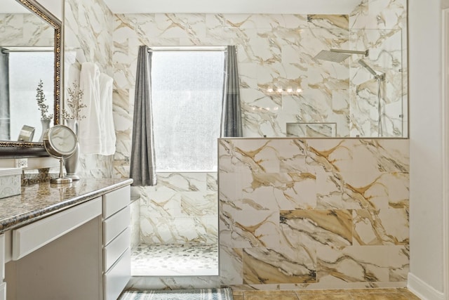 6123 Cypress Way Dr, Magnolia, TX 77354 - bathroom with a marble finish shower and vanity