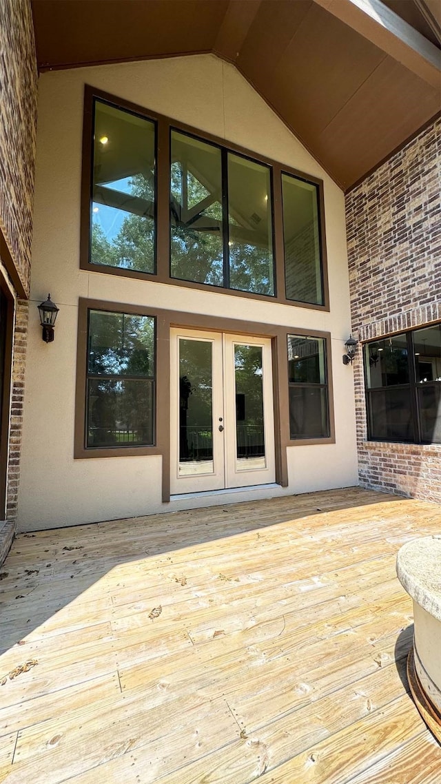 4818 Lake Village Dr, Fulshear, TX 77441 - wooden deck featuring french doors