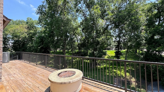 4818 Lake Village Dr, Fulshear, TX 77441 - deck with view of wooded area