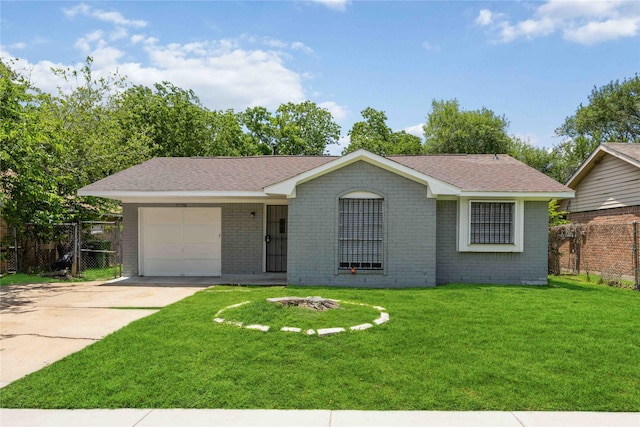 11750 Murr Way, Houston, TX 77048 - ranch-style house with an attached garage, brick siding, concrete driveway, and roof with shingles