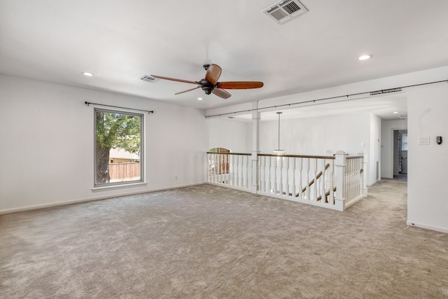 12151 Maple Rock Dr, Houston, TX 77077 - empty room with ceiling fan, carpet flooring, recessed lighting, and baseboards