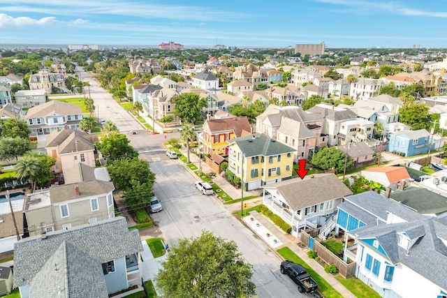711 17th St, Galveston, TX 77550 - aerial perspective of suburban area