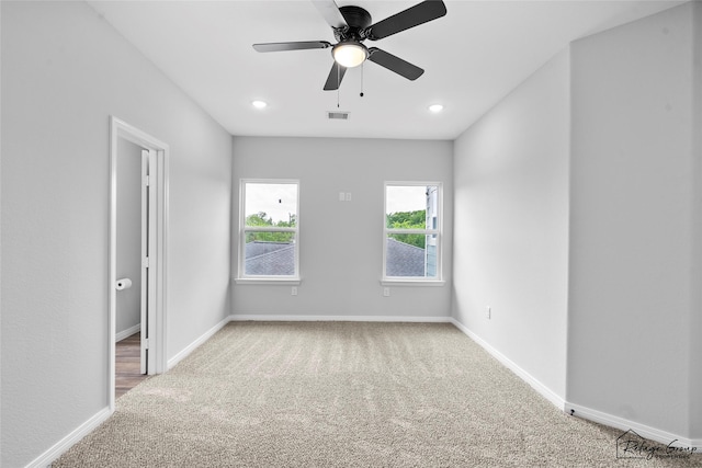 7983 Ethel St, Houston, TX 77028 - unfurnished bedroom featuring carpet flooring, baseboards, ceiling fan, and recessed lighting