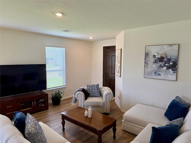 2900 Glint Peak Ct, Katy, TX 77493 - living room with baseboards, wood finished floors, and recessed lighting
