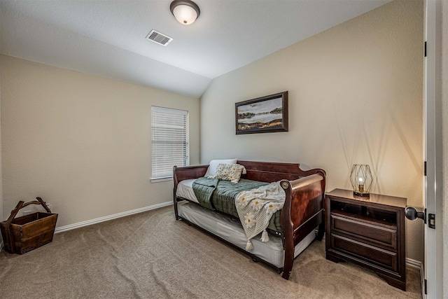 4818 Connor Dr, Baytown, TX 77521 - carpeted bedroom featuring vaulted ceiling and baseboards