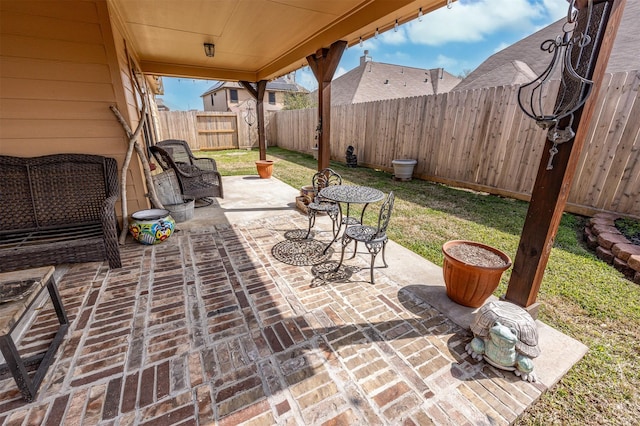 4818 Connor Dr, Baytown, TX 77521 - view of patio / terrace with a fenced backyard