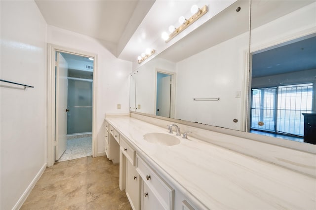 7838 Vickijohn Dr, Houston, TX 77071 - bathroom featuring vanity and baseboards