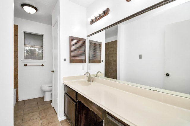 1207 Martingale Ct, Crosby, TX 77532 - full bath featuring toilet, tile patterned floors, vanity, baseboards, and a shower