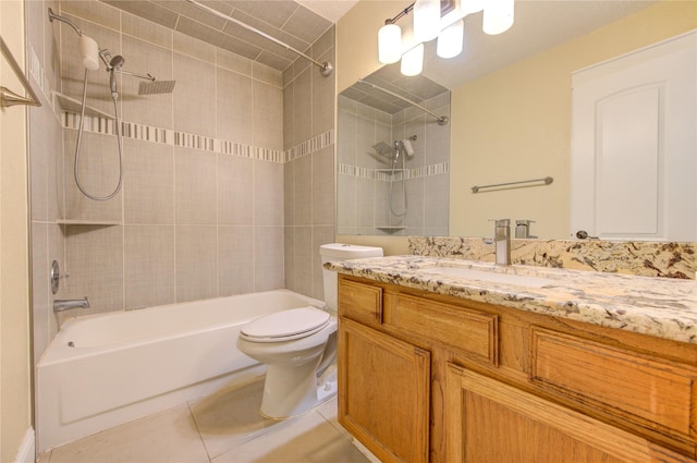 2815 Lakefield Way, Sugar Land, TX 77479 - bathroom featuring toilet, shower / washtub combination, vanity, and tile patterned flooring