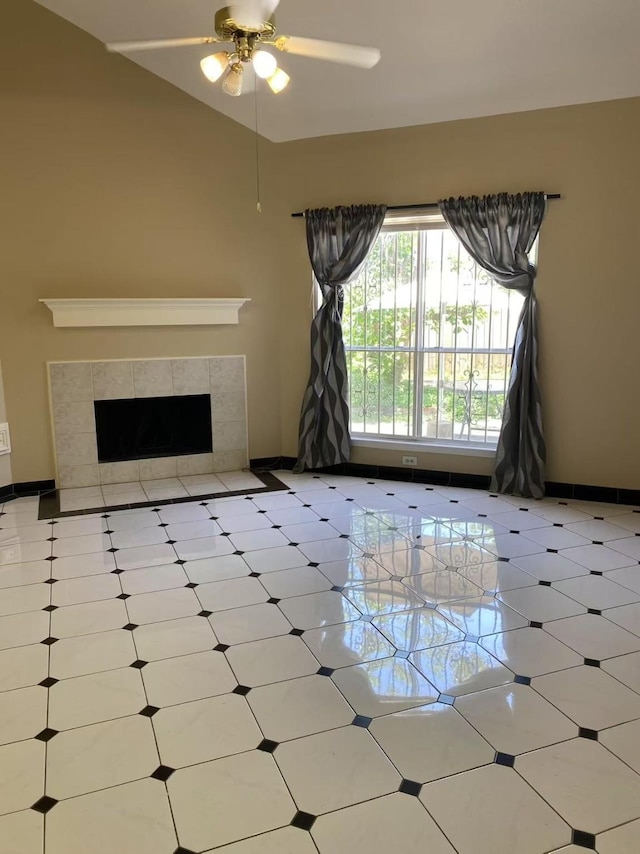 11830 Meadow Place Dr, Houston, TX 77071 - unfurnished living room with baseboards, a fireplace, and ceiling fan